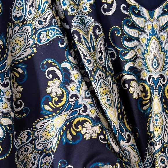 Sandra Darren Sheath Green Dress Womens Size 2x paisley  Boho Lightweight - Picture 4 of 4